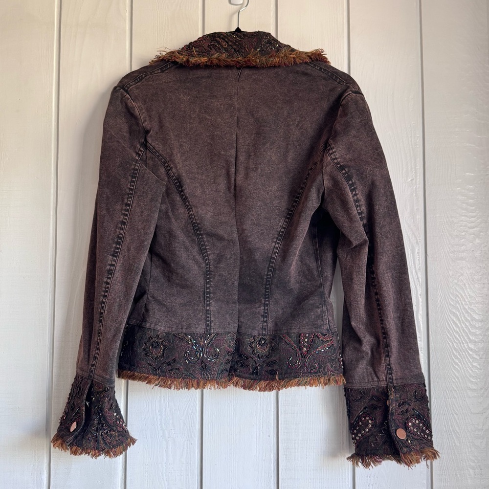 Vintage Alberto Makali Dark Wash Beaded Jacket - Picture 2 of 6